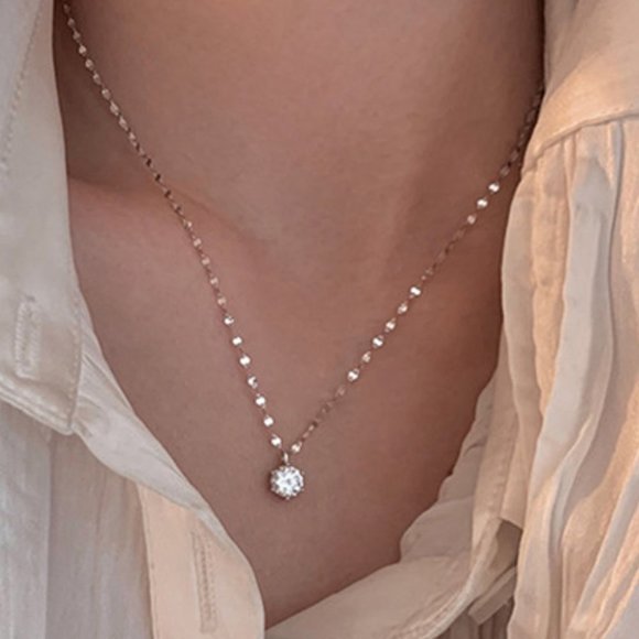 #NEW 925 Sterling Silver 2CT Solitaire Diamond Necklace - Picture 2 of 15